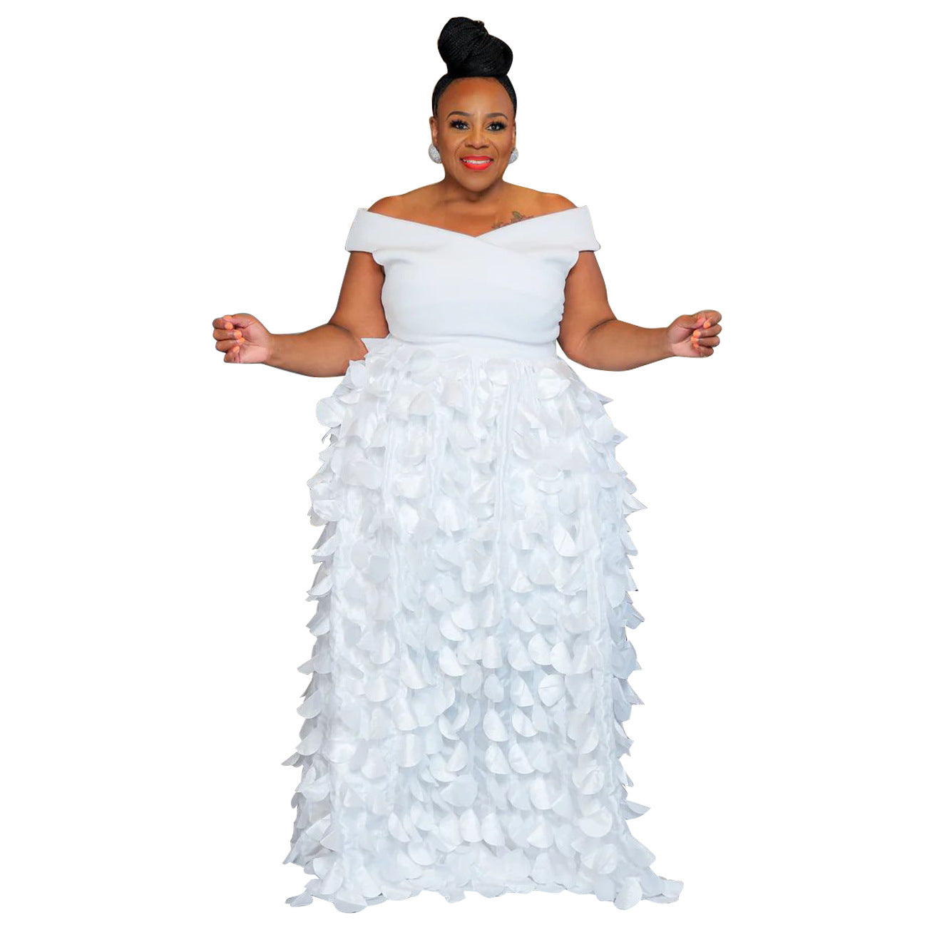 Plus Size High-Waist Slimming Evening Dress for Banquets – Elegant & Sophisticated