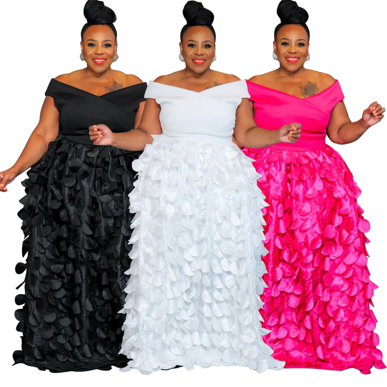 Plus Size High-Waist Slimming Evening Dress for Banquets – Elegant & Sophisticated